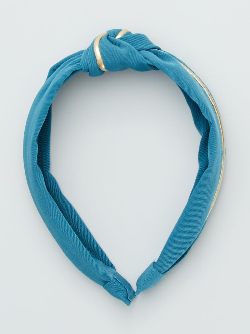 Serre tête en tissu avec nœud bleu - Kiabi