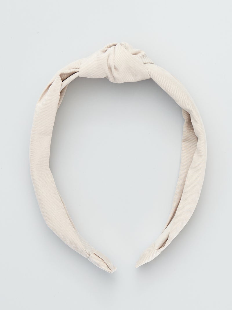 Serre-tête en tissu Beige - Kiabi