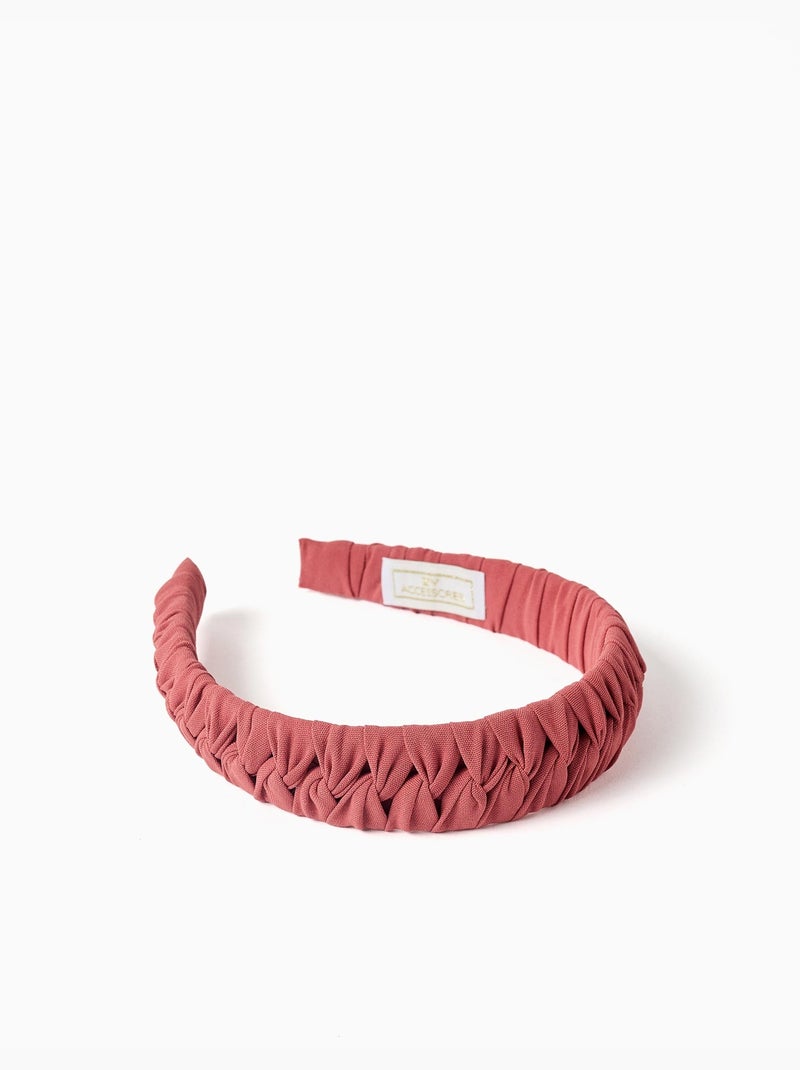 Serre-tête en tissu tressé Rose - Kiabi