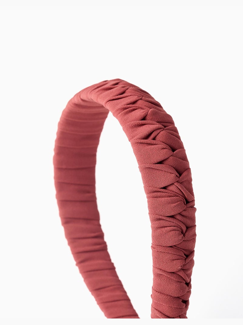Serre-tête en tissu tressé Rose - Kiabi