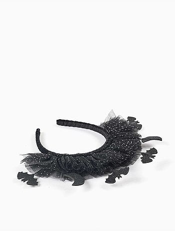 Serre-tête en tulle avec lunes et chauves-souris