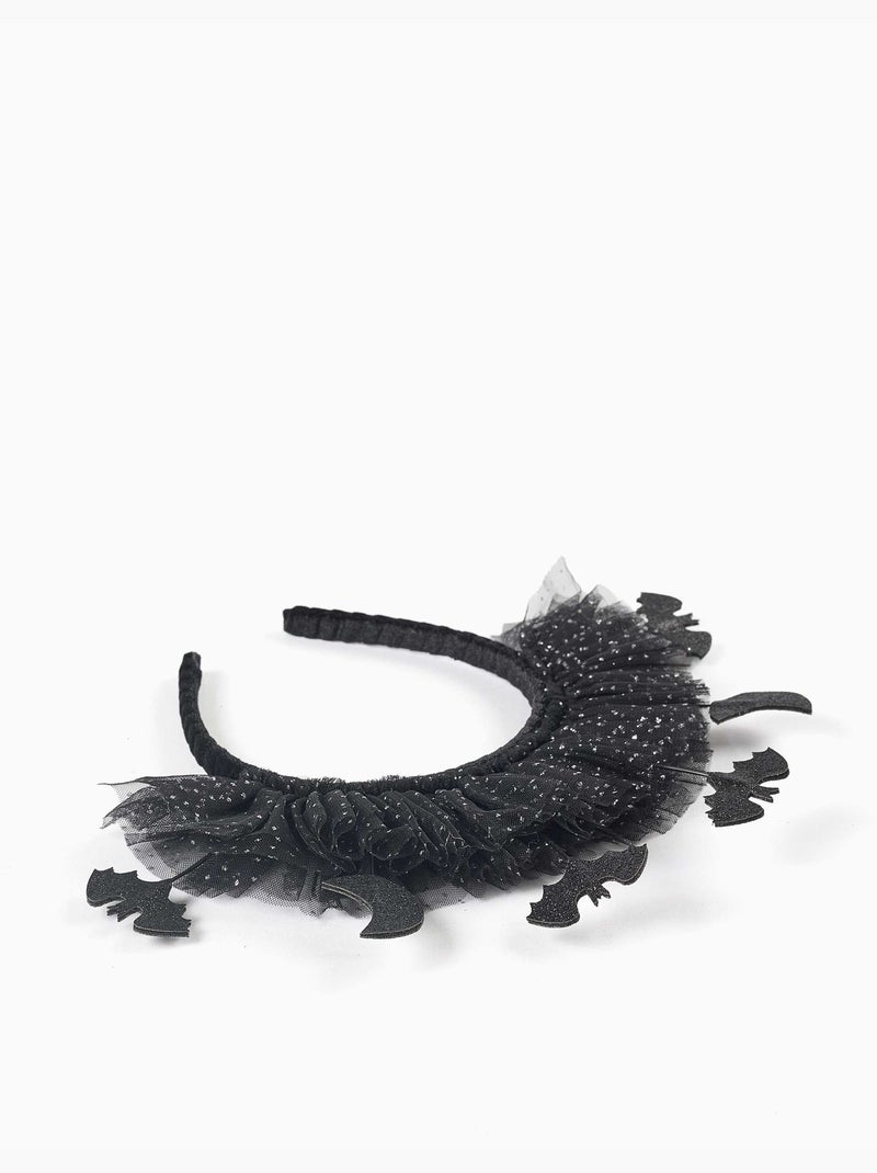 Serre-tête en tulle avec lunes et chauves-souris Noir Noir - Kiabi