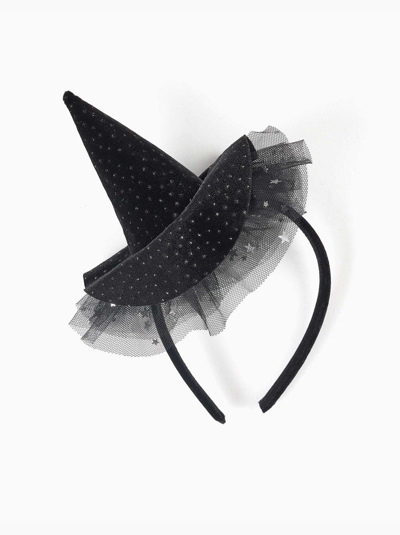 Serre-tête en velours avec chapeau de sorcière Noir Noir - Kiabi