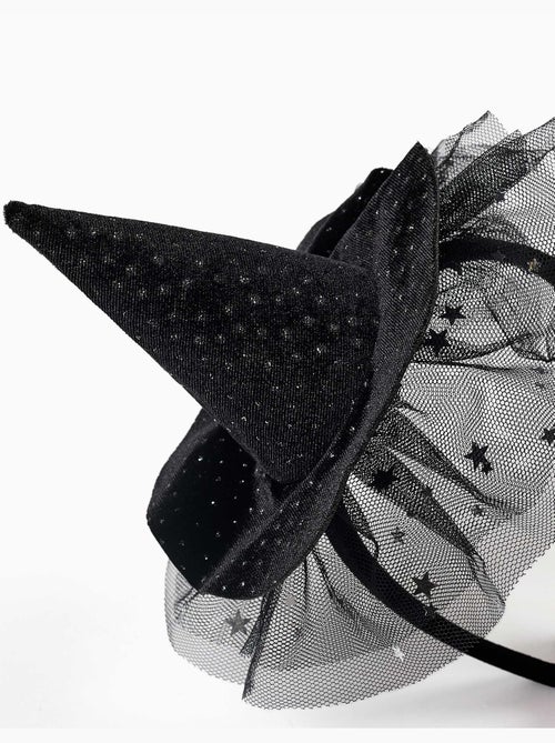 Serre-tête en velours avec chapeau de sorcière - Kiabi