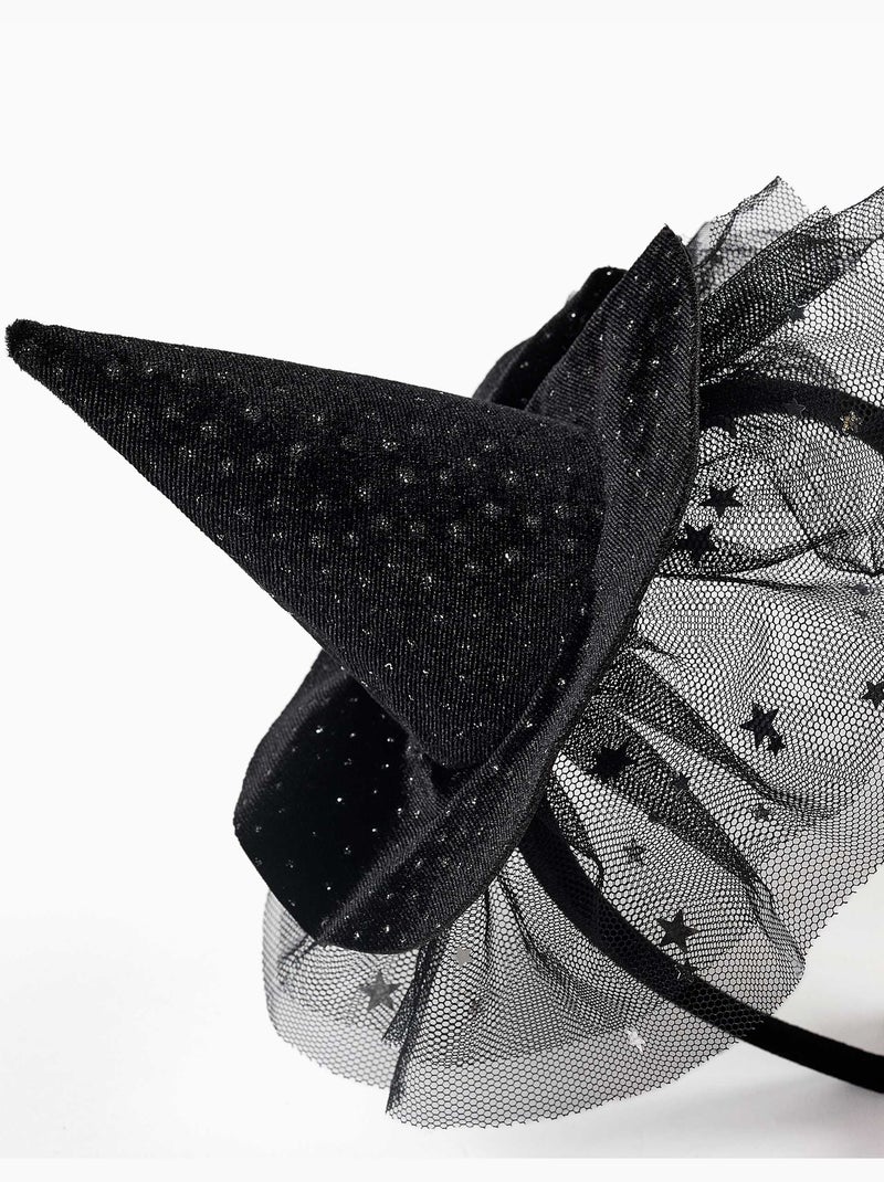 Serre-tête en velours avec chapeau de sorcière Noir Noir - Kiabi