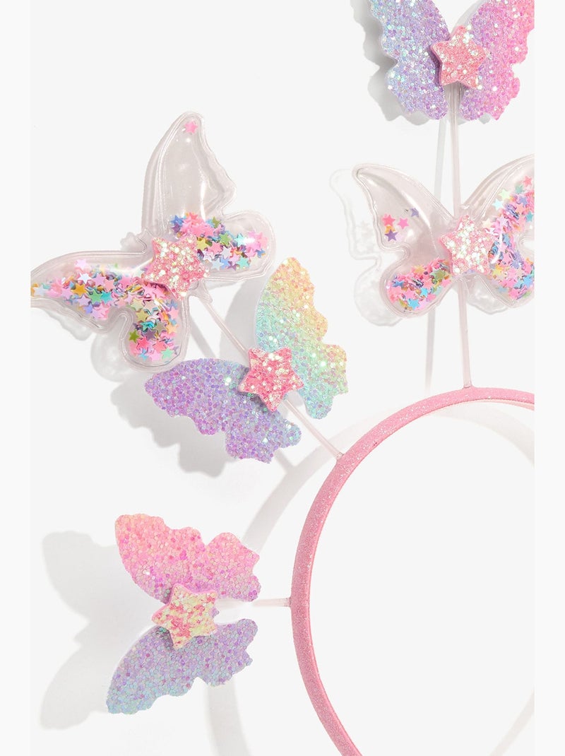 Serre-tête fille avec papillon penti Rose - Kiabi