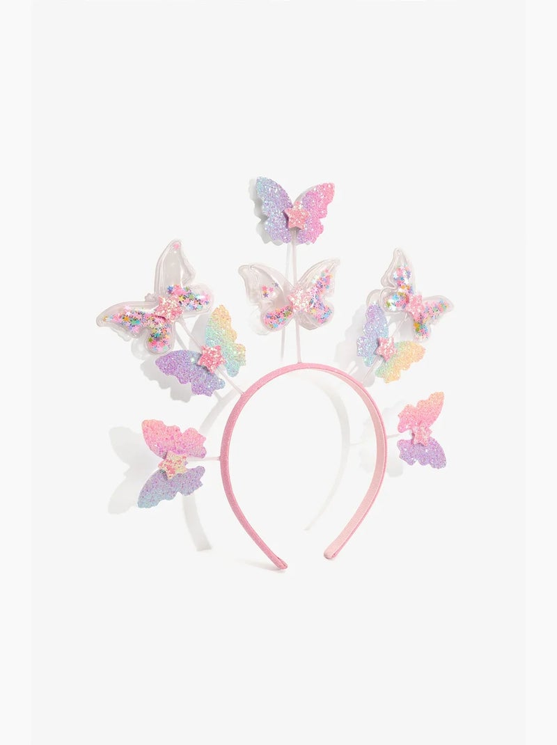 Serre-tête fille avec papillon penti Rose - Kiabi