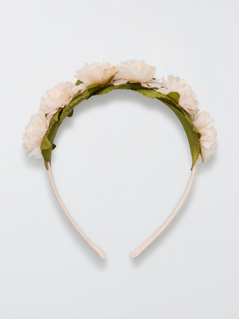 Serre-tête fleuri rose - Kiabi