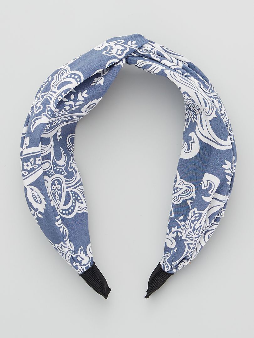 Serre-tête imprimé bandana bleu - Kiabi