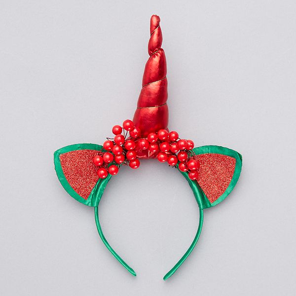 Serre Tete Licorne De Noel Accessoires Rouge Vert Kiabi 4 00