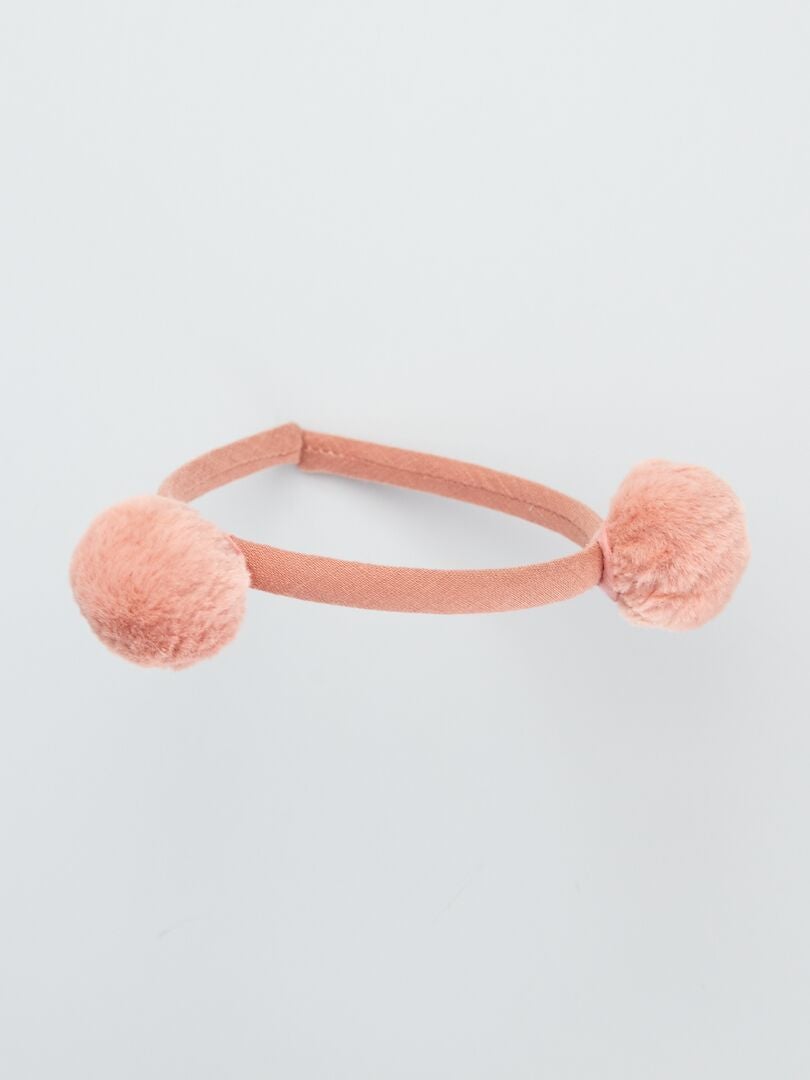 Serre-tête pompom Rose - Kiabi