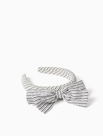 Serre-tête rembourré à rayures avec nœud B&S