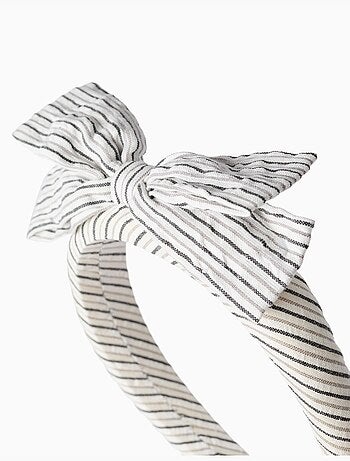 Serre-tête rembourré à rayures avec nœud B&S