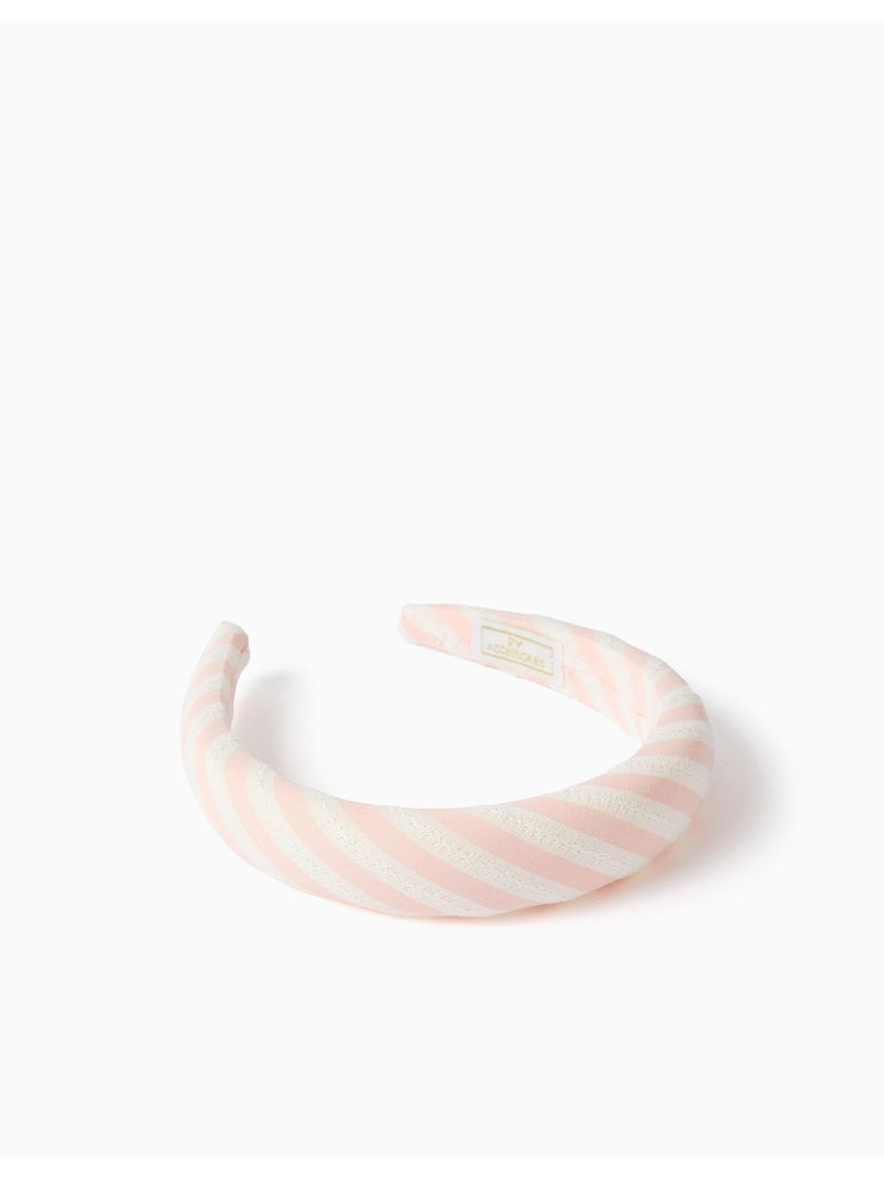 Serre-tête rembourré à rayures Rose - Kiabi