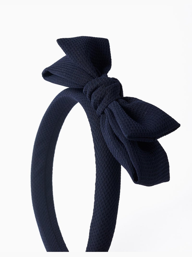 Serre-tête rembourré avec nœud sur le dessus Bleu marine - Kiabi