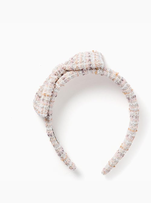 Serre-tête rembourré en tweed avec nœud - Kiabi