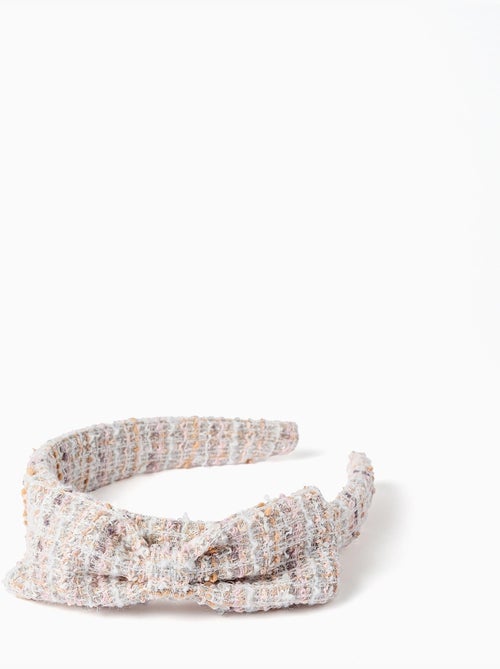 Serre-tête rembourré en tweed avec nœud - Kiabi