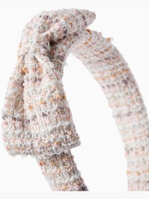 Serre-tête rembourré en tweed avec nœud - Kiabi