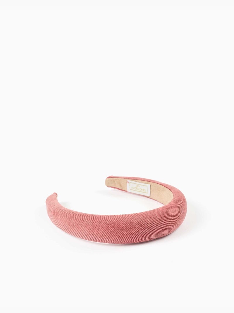 Serre-tête rembourré en velours côtelé Rose - Kiabi