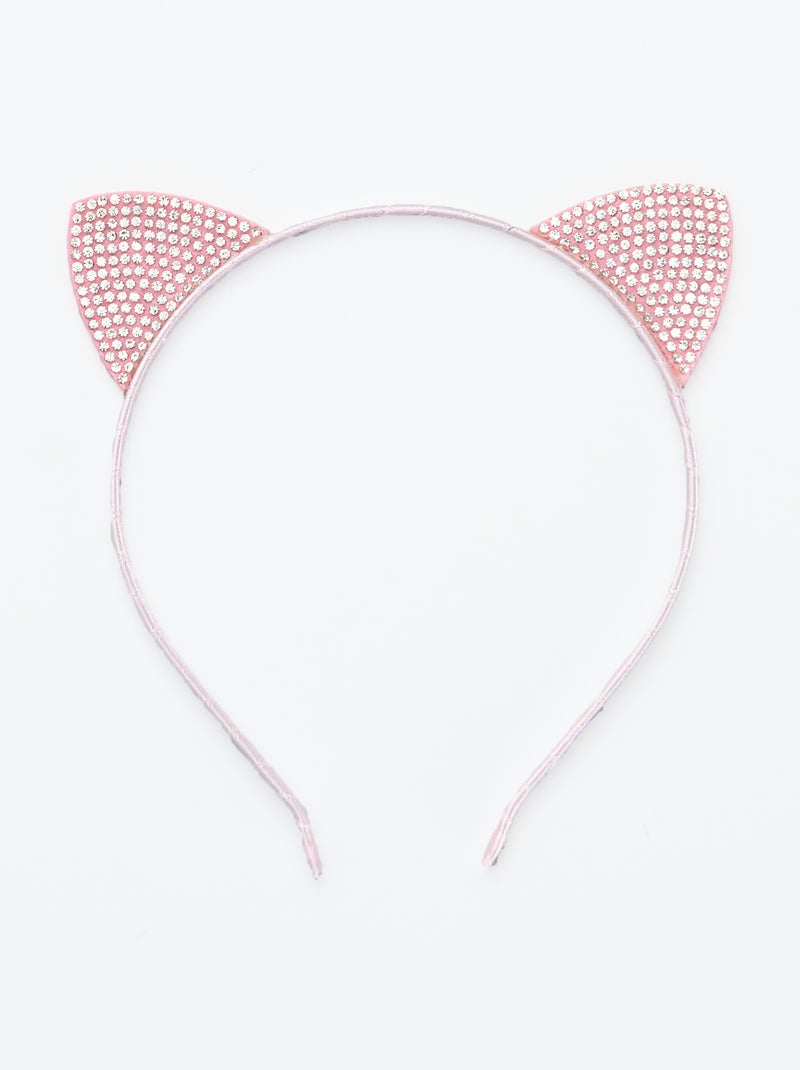 Serre tête 'tête de chat' rose - Kiabi