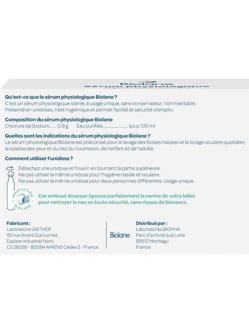 Sérum physiologique en unidoses x30 biolane - Kiabi Sérum physiologique en unidoses x30 biolane - Kiabi