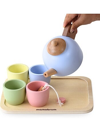 Service a the bois enfant 20x15cm plateau 7 pieces jouet mamabrum