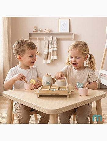 Service a the bois enfant 22x16cm plateau tiroir 18 pcs gâteaux mamabrum