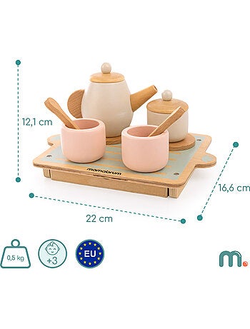 Service a the bois enfant 22x16cm plateau tiroir 18 pcs gâteaux mamabrum