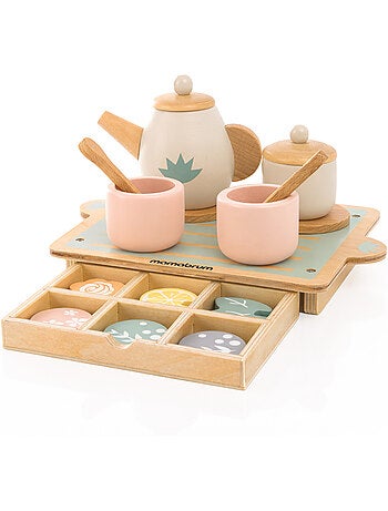 Service a the bois enfant 22x16cm plateau tiroir 18 pcs gâteaux mamabrum
