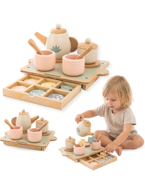 Service a the bois enfant 22x16cm plateau tiroir 18 pcs gâteaux mamabrum - Kiabi Service a the bois enfant 22x16cm plateau tiroir 18 pcs gâteaux mamabrum - Kiabi