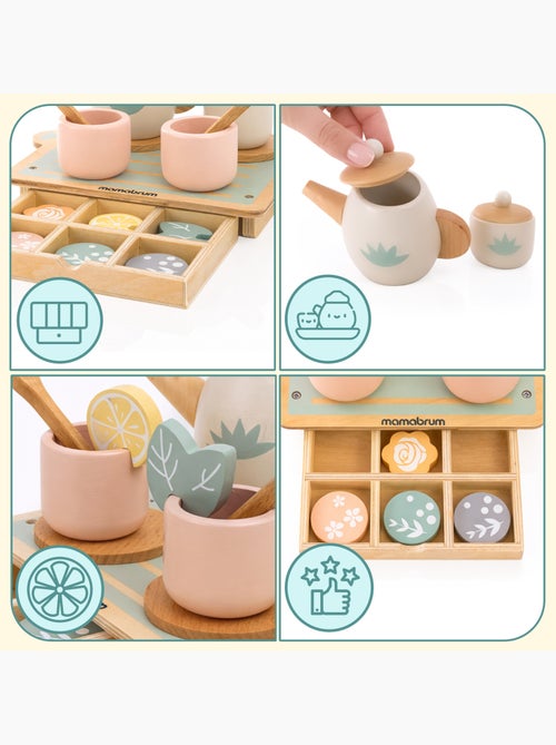 Service a the bois enfant 22x16cm plateau tiroir 18 pcs gâteaux mamabrum - Kiabi Service a the bois enfant 22x16cm plateau tiroir 18 pcs gâteaux mamabrum - Kiabi