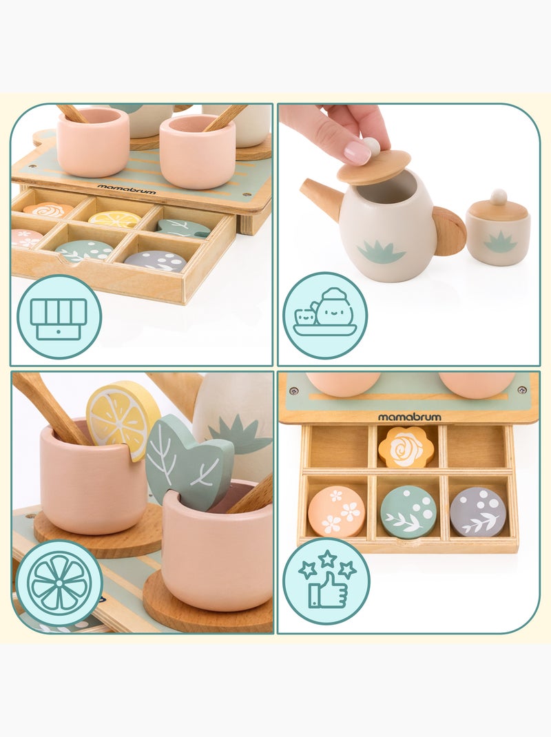 Service a the bois enfant 22x16cm plateau tiroir 18 pcs gâteaux mamabrum N/A - Kiabi