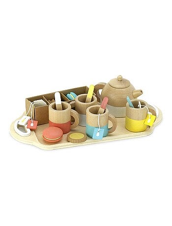 Service à thé en bois