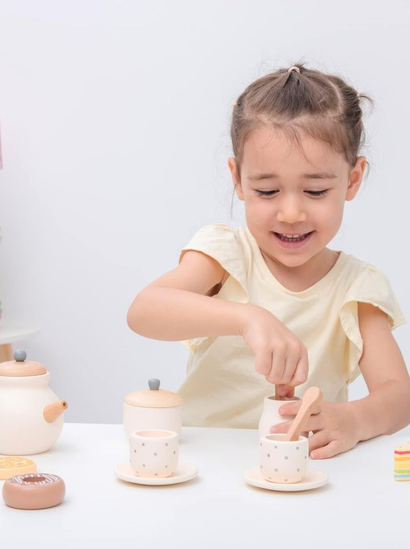 Service à thé en bois Blanc - Kiabi