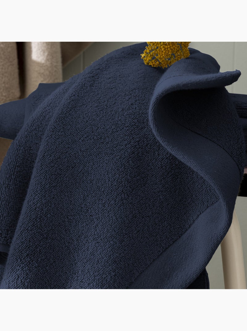 Serviette - coton pur - 100% coton Bleu foncé - Kiabi