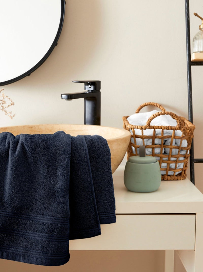Serviette - Coton Pur - 100% Coton Bleu nuit - Kiabi