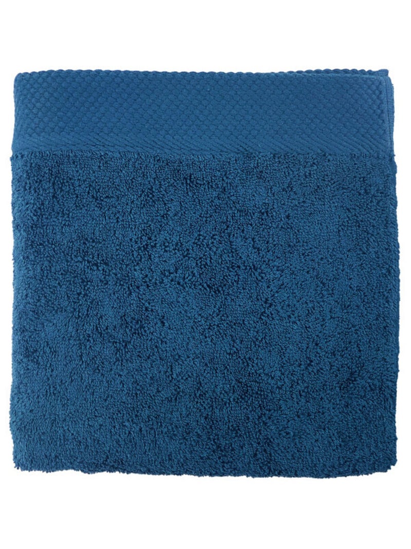 Serviette - Coton Pur - 100% Coton peigné longues fibres Bleu denim - Kiabi