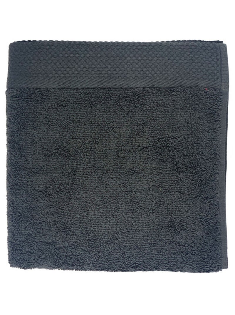 Serviette - Coton Pur - 100% Coton peigné longues fibres gris anthracite - Kiabi