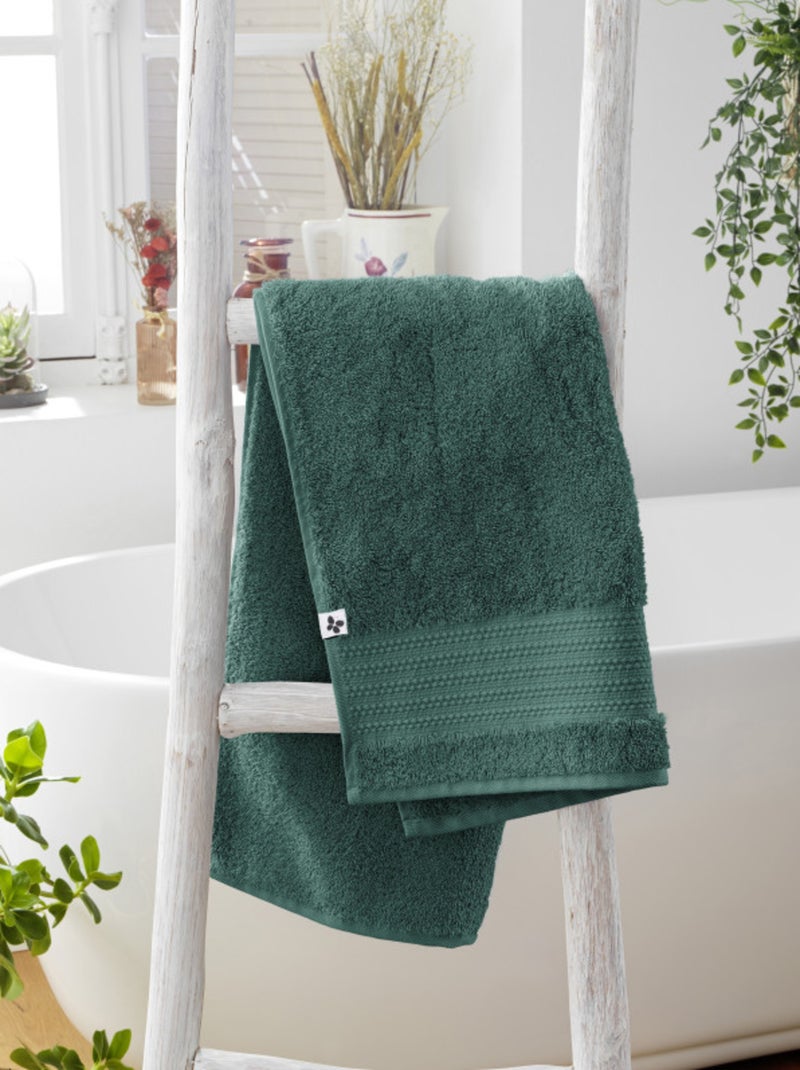 Serviette - L'effet papillon - 100% Coton Bio Vert émeraude - Kiabi