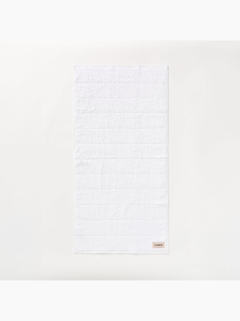 Serviette 100 % coton, éponge 600 g/m², avec boucle de suspension - Gamusi Blanc - Kiabi