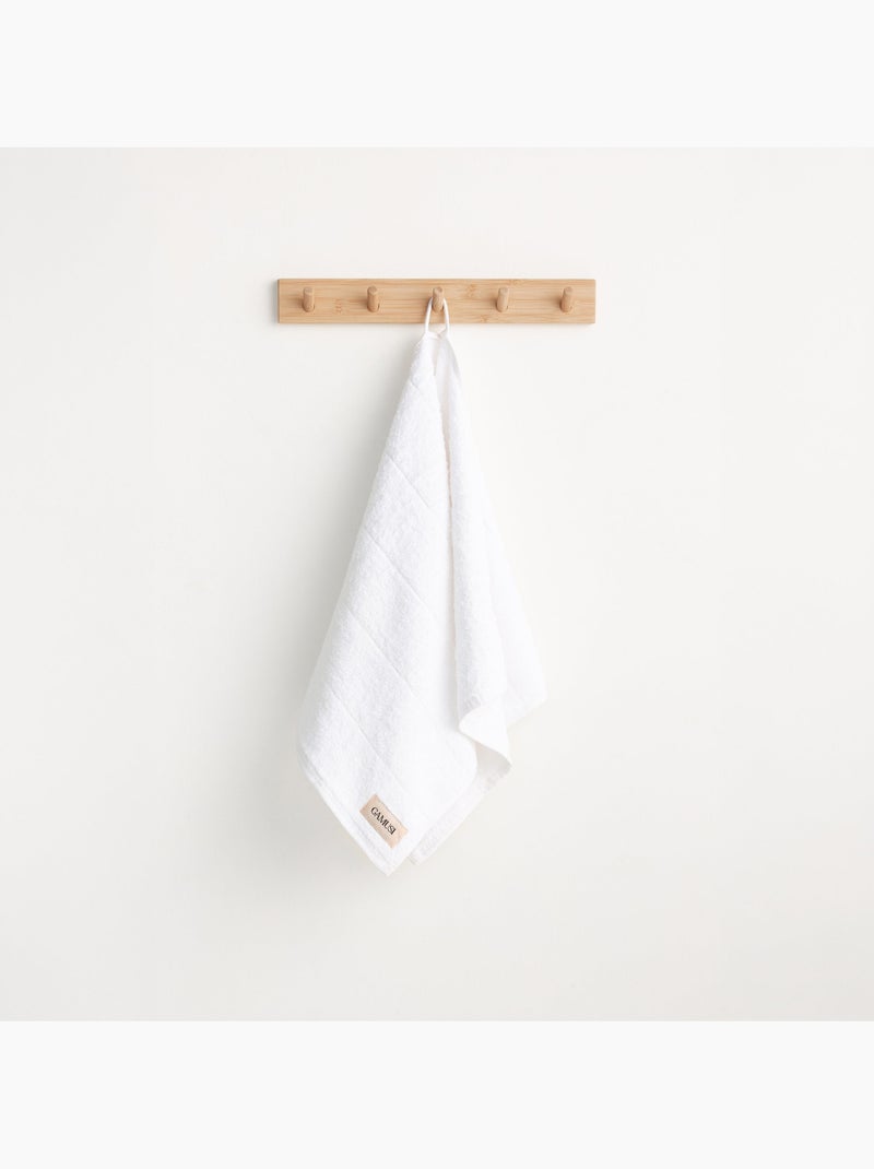 Serviette 100 % coton, éponge 600 g/m², avec boucle de suspension - Gamusi Blanc - Kiabi