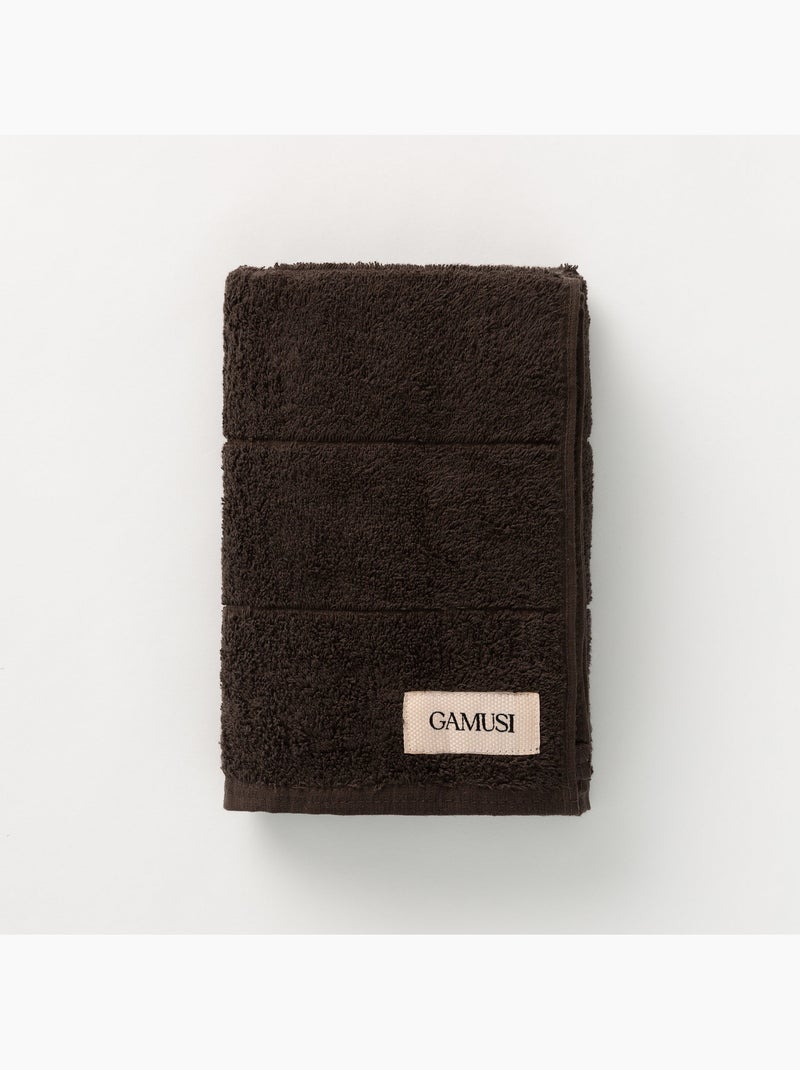 Serviette 100 % coton, éponge 600 g/m², avec boucle de suspension - Gamusi Noir - Kiabi