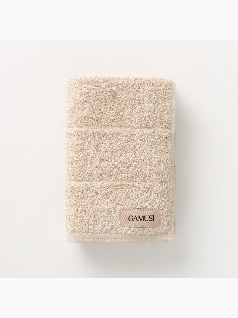 Serviette 100 % coton, éponge 600 g/m², avec boucle de suspension - Gamusi Sable - Kiabi