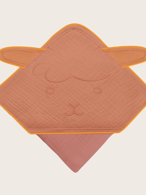 Serviette à capuche en mousseline - LIONELO - 100% naturel - 80 x 80 cm - Dès le premier jour de vie - Kiabi