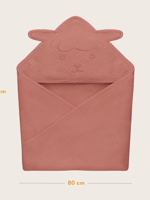 Serviette à capuche en mousseline - LIONELO - 100% naturel - 80 x 80 cm - Dès le premier jour de vie - Kiabi