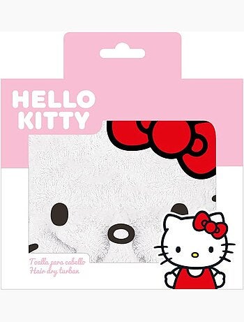 Serviette cheveux microfibre Hello Kitty enfant & femme, séchage rapide