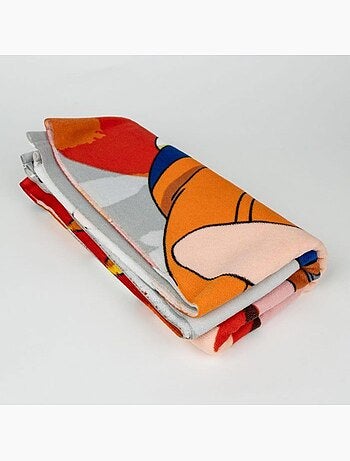 Serviette de bain - naruto - jutsu - 70x140 cm - sèche rapidement - rouge