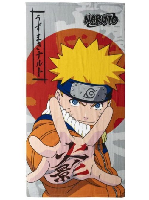 Serviette de bain - naruto - jutsu - 70x140 cm - sèche rapidement - rouge - Kiabi