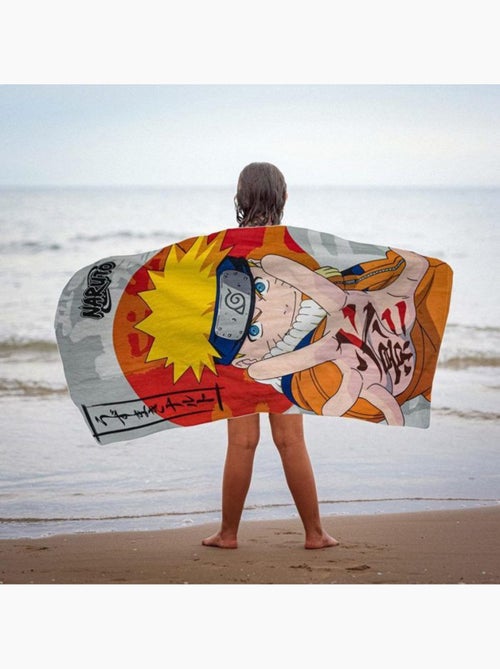 Serviette de bain - naruto - jutsu - 70x140 cm - sèche rapidement - rouge - Kiabi