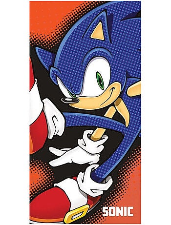 Serviette de bain 100% coton imprimée motif Sonic par Sonic